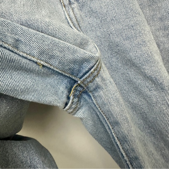 Nasty Gal Mom Jeans Blue Denim Lover No Entry Embroidered Women's Size 14 - Picture 10 of 12